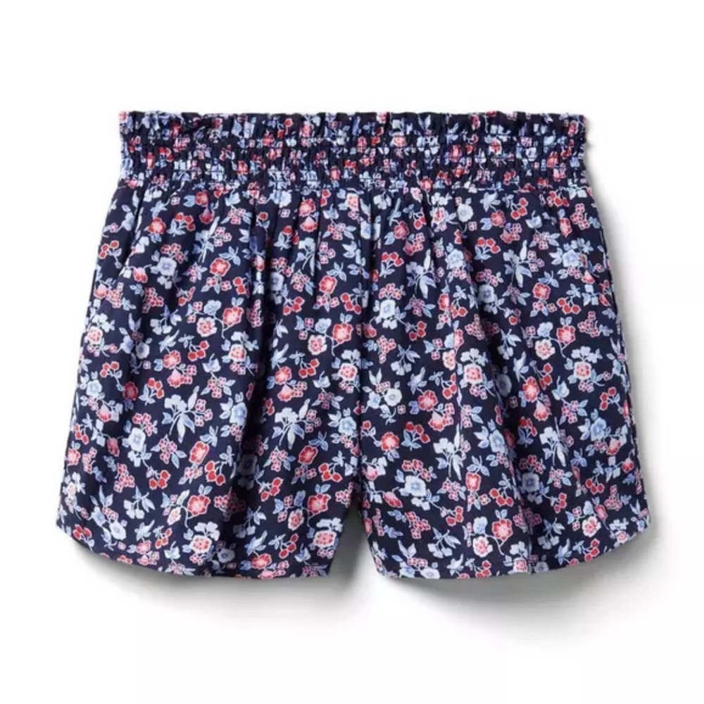 • Janie and Jack • Girls Floral Shorts Elastic Waist 
2T Blue / Pink